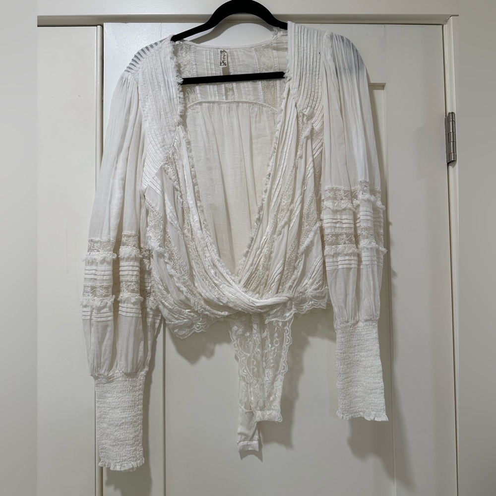 Free People - White Lace Top